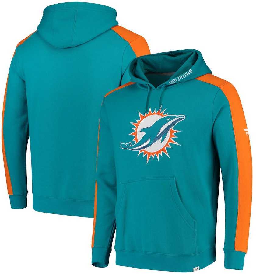 Men's Miami Dolphins NFL Pro Line by Fanatics Branded Iconic Pullover Hoodie Aqua,We sell and wholesale Men's Miami Dolphins NFL Pro Line by Fanatics Branded Iconic Pullover Hoodie Aqua on line form chian!